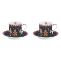 Set di 2 tazze con piattini, 100 ml, porcellana, "Gingerbread" - Nuova