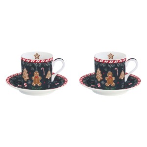 2'li fincan tabağı seti, 100 ml, porselen, "Gingerbread" - Nuova R2S