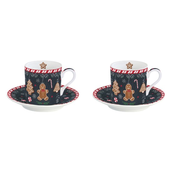 2'li fincan tabağı seti, 100 ml, porselen, "Gingerbread" - Nuova R2S