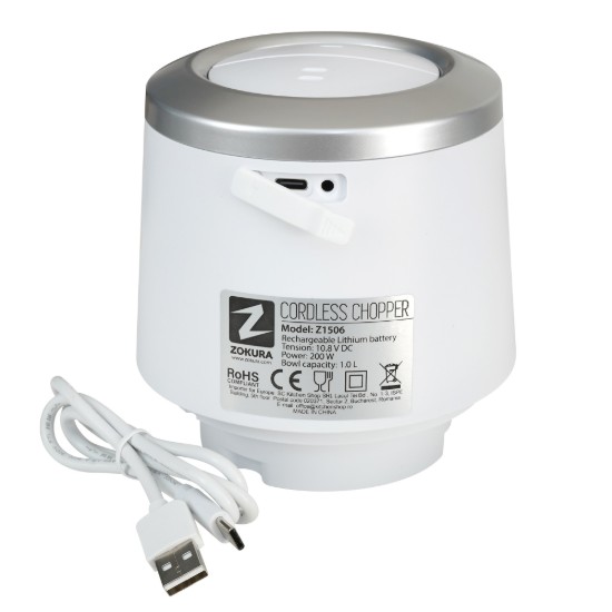 Бежични сецкалица, 1 л, 200 W - Zokura