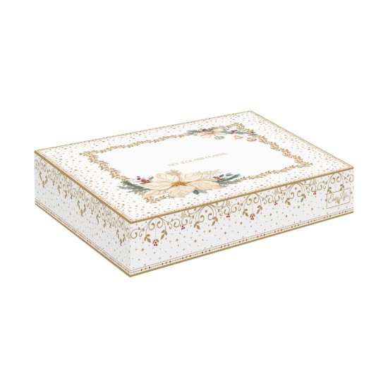 2-piece glass plate set, 18cm/21cm, "White Elegance" - Nuova R2S