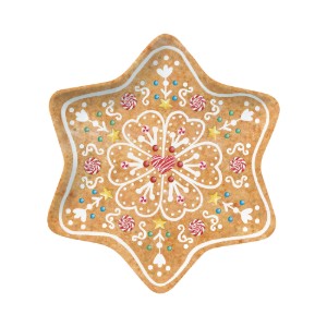Star-shaped platter, porcelain, 22.5 x 22.5 cm, "Sweet Christmas" - Nuova R2S