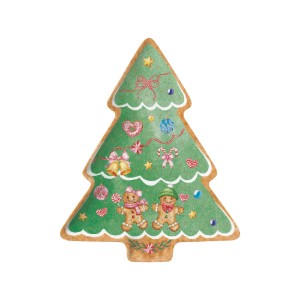 Porcelain Christmas tree-shaped platter, 25.5 x 20.5 cm, "Sweet Christmas" - Nuova R2S