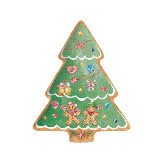 Porcelain Christmas tree-shaped platter, 25.5 x 20.5 cm, "Sweet Christmas" - Nuova R2S