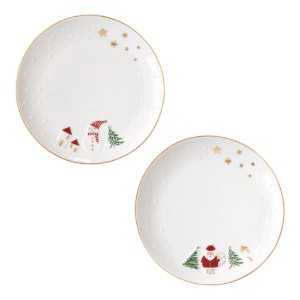 Set of 2 plates, with embossed design, 16cm, "Let it Snow" - Nuova R2S