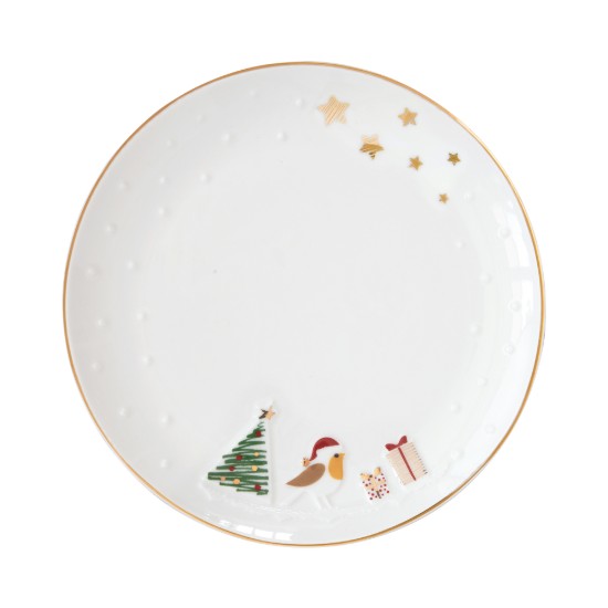 Sett ta' 2 platti, b'disinn imnaqqax, 16cm, "Let it Snow" - Nuova R2S