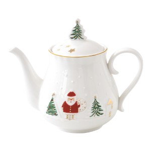Porcelain teapot, with embossed design, 850ml, "Let it Snow" - Nuova R2S
