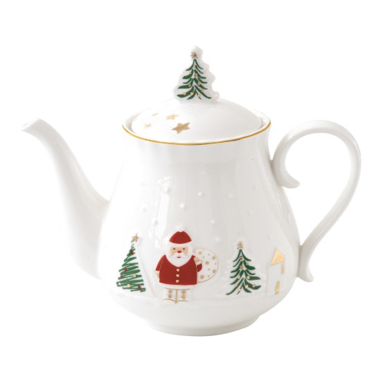 Porcelain teapot, with embossed design, 850ml, "Let it Snow" - Nuova R2S
