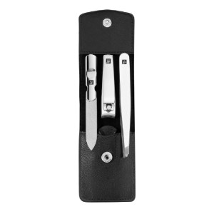 Lot de 3 pièces en acier inoxydable, étui en cuir, Noir - Zwilling Classic Inox