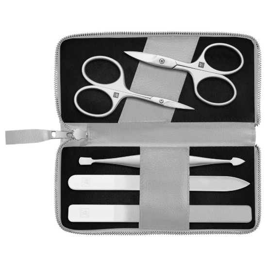 Set de 5 pièces, acier inoxydable, étui en cuir végétalien (pomme), Gris - Zwilling PREMIUM