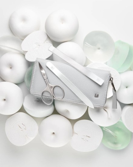 Set de 5 pièces, acier inoxydable, étui en cuir végétalien (pomme), Gris - Zwilling PREMIUM