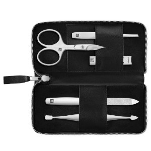 Set de 5 pièces, acier inoxydable, étui en cuir végétalien (pomme), Noir - Zwilling PREMIUM