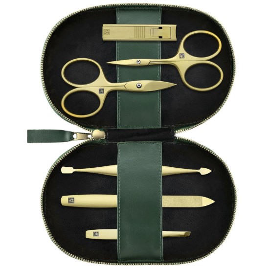 Lot de 6 pièces, acier inoxydable, étui en cuir vegan (pomme), Vert - Zwilling PREMIUM