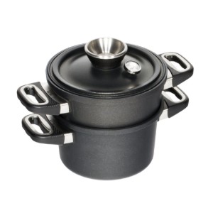 3-piece steam cooking set, aluminium, 24 cm / 4.5 L, induction - AMT Gastroguss