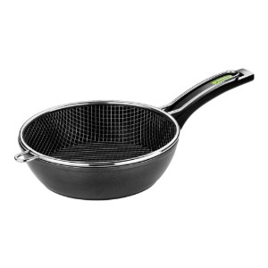 Deep frying pan set, 28 cm, with frying basket, "Green" - Monix
