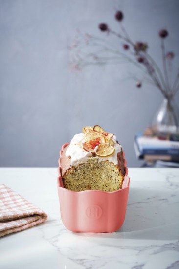 Sponge cake baking pan, ceramic, 28.5 x 13cm / 1.8 L, Rose Candy - Emile Henry