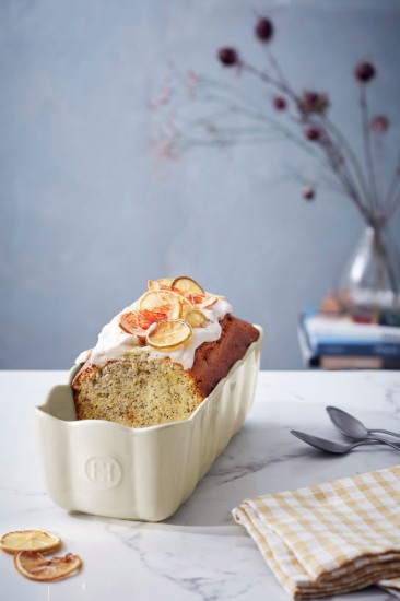 Sponge cake baking pan, ceramic, 28.5 x 13 cm / 1.8 L, Clay - Emile Henry