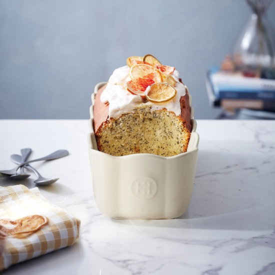 Sponge cake baking pan, ceramic, 28.5 x 13 cm / 1.8 L, Clay - Emile Henry