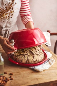 Loaf baking dish, ceramic, 30 cm, Burgundy - Emile Henry