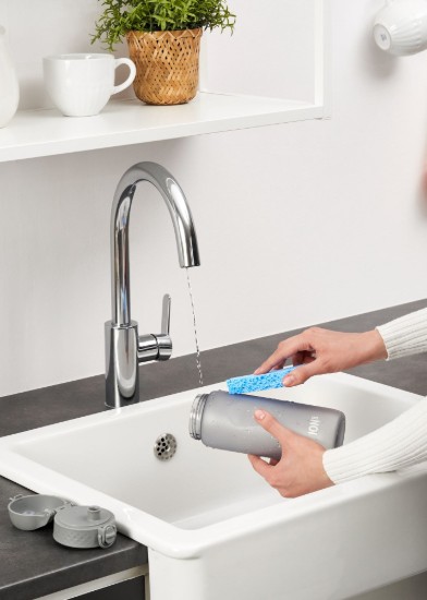 Vesipullo, kierrätettävä, 750ml, Grey - Ion8