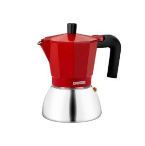 Cafetera de acero inoxidable/aluminio, 195 ml, color rojo - Monix
