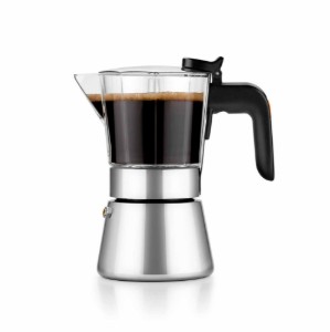 Kaffetrakter i rustfritt stål/glass, 170 ml, "Flavour Crystal" - BRA