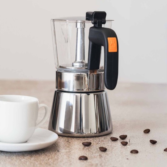 Kaffetrakter i rustfritt stål/glass, 170 ml, "Flavour Crystal" - BRA