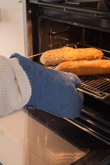 Set of 2 kitchen mitts, Dark Blue - Tiseco