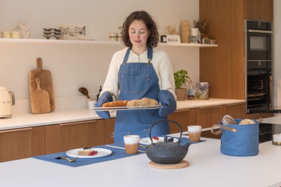 Set of 2 kitchen mitts, Dark Blue - Tiseco