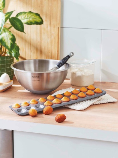 20-compartment mini-madeleine tin, 40 x 12 cm, steel - de Buyer