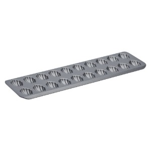 20-compartment mini-madeleine tin, 40 x 12 cm, steel - de Buyer 20-compartment mini-madeleine tin, 40 x 12 cm, steel - de Buyer