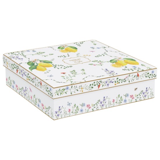 Sada 6 šálků na kávu s podšálky, porcelán, 100 ml, "Fleurs et Citrons" - Nuova R2S