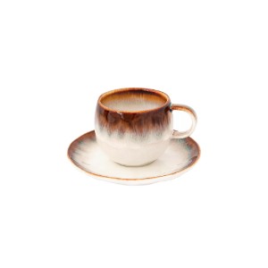 Cup with saucer, porcelain, 120 ml, Brown, "Nuances" - Nuova R2S