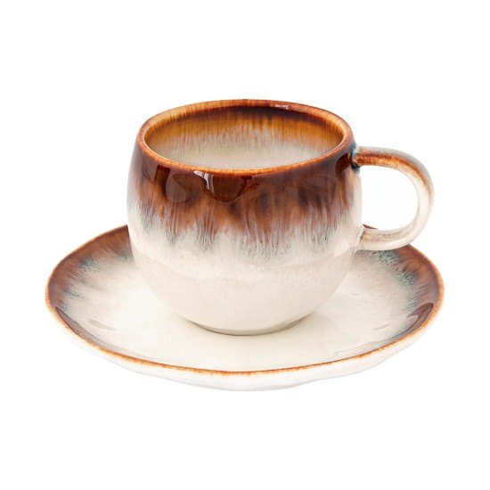 Cup with saucer, porcelain, 120 ml, Brown, "Nuances" - Nuova R2S