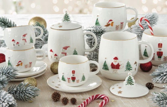 Porcelain teapot, with embossed design, 850ml, "Let it Snow" - Nuova R2S