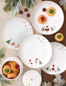 Set of 2 plates, with embossed design, 16cm, "Let it Snow" - Nuova R2S
