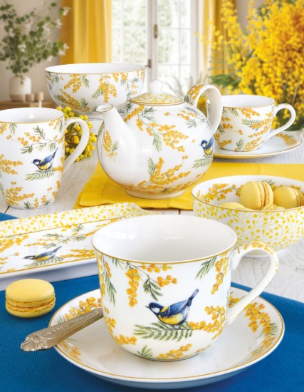 Çay fincanı ve tabağı, porselen, 370ml, "Mimosa" - Nuova R2S