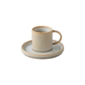 Keraamiline tass alustassiga, 100ml, "Domus", Beige - Nuova R2S
