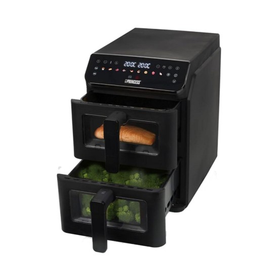 Doppelte Heißluftfritteuse, 5,6+5,6 L, 3000 W, Schwarz - Princess