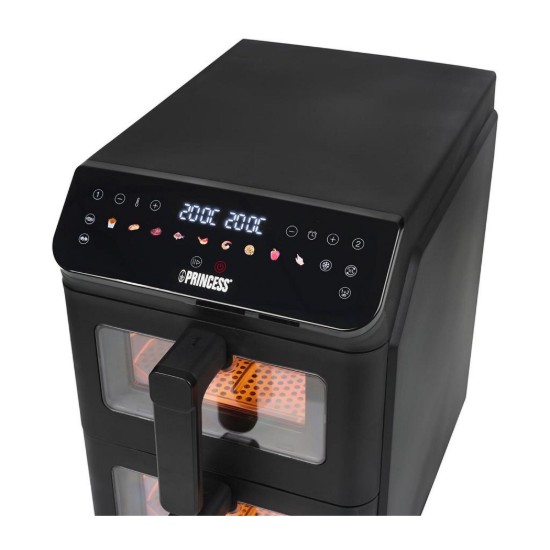 Doppelte Heißluftfritteuse, 5,6+5,6 L, 3000 W, Schwarz - Princess
