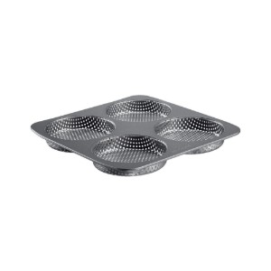 Baking tray for 4 burger buns, perforated, steel, 28 x 28 cm - Westmark