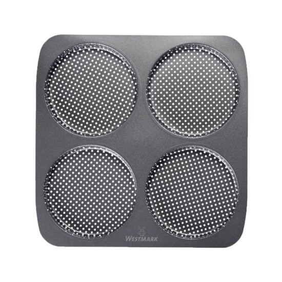 Baking tray for 4 burger buns, perforated, steel, 28 x 28 cm - Westmark