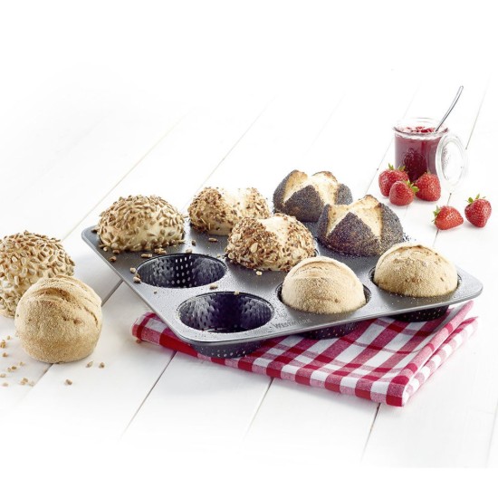 Baking tray for 9 burger buns, perforated, steel, 32 x 30 cm - Westmark