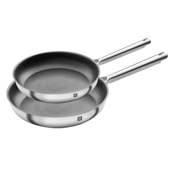 Sett med 2 non-stick stekepanner, rustfritt stål, 24 / 28 cm, "TrueFlow" - Zwilling