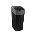 Curver | Poubelle Flip Bin 50L 29,4X37,6X65,3 Cm Noir/Argent-image
