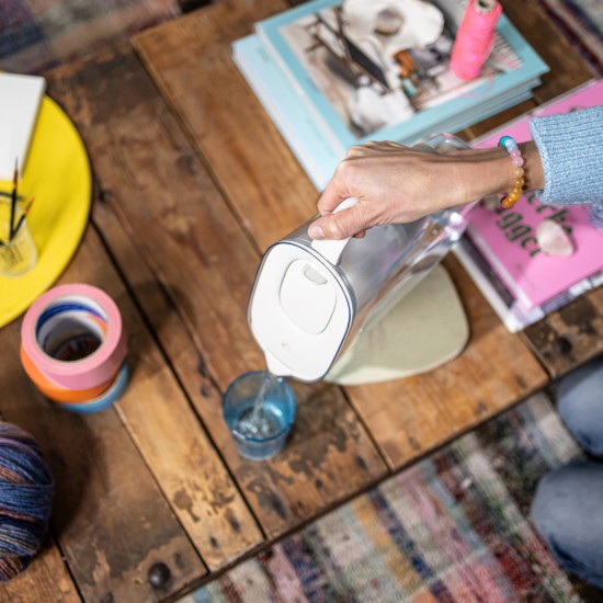 BRITA Style Essential Wasserfilterkanne 2,4 l + 2 Maxtra Pro Filter (Weiß)