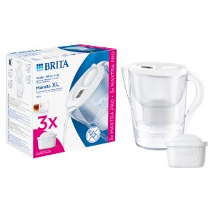 BRITA Marella XL 3.5 L πακέτο εκκίνησης + 3 φίλτρα Maxtra PRO (λευκό)