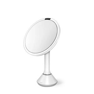 Specchio cosmetico, con controllo della luminosità, 20 cm, Bianco - simplehuman