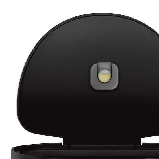 Landa taż-żibel bil-pedala, semi-tonda, 45 L, azzar inossidabbli, Matte Black - simplehuman