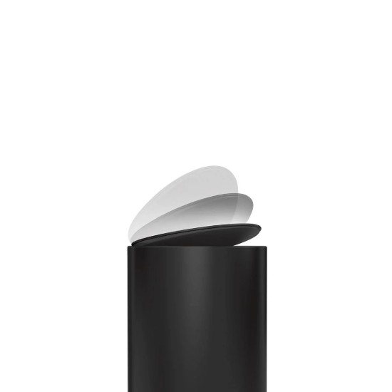 Landa taż-żibel semi-tonda bil-pedala, 6 L, azzar inossidabbli, Matte Black - simplehuman